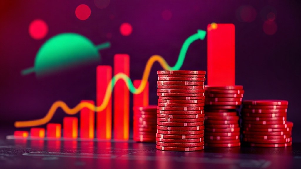 House edge data visualization with chips and dice